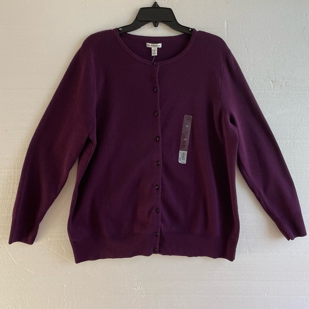 NWT Women’s Croft & Barrow Button Up Cardigan Sweater, Size 1X